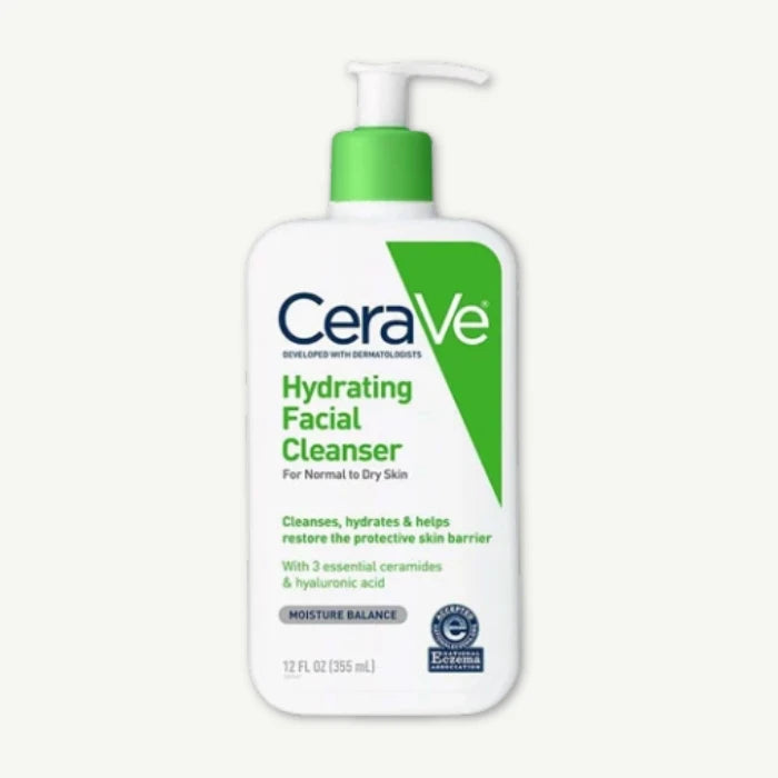CeraVe Hydrating Facial Cleanser with Ceramides & Hyaluronic Acid for Normal to Dry Skin, 355ml
