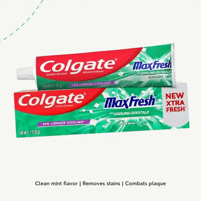 Colgate Max Fresh Toothpaste with Cooling Crystals Clean Mint Gel Toothpaste, 100ml