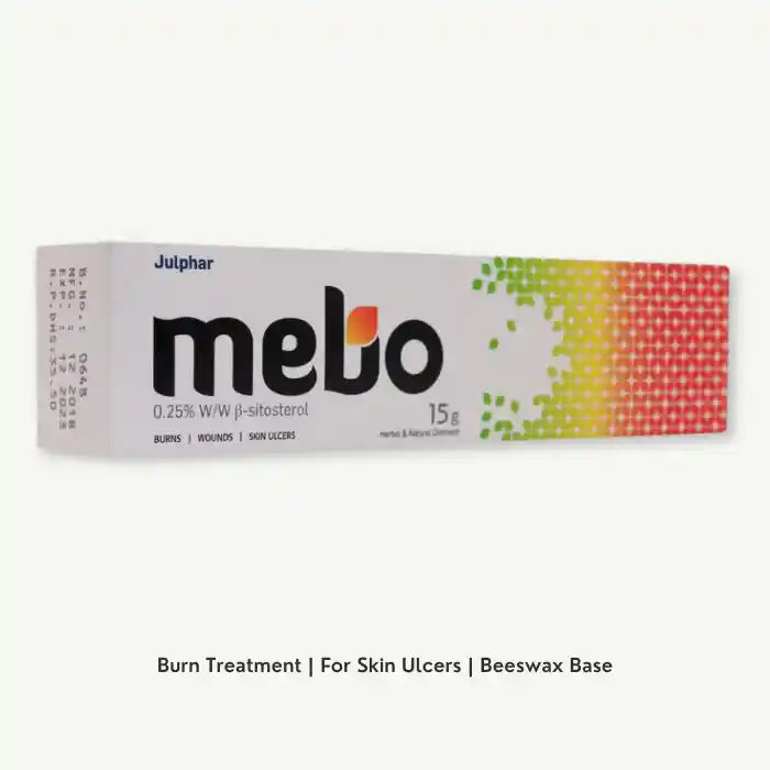 MEBO 0.25% Beta-Sitosterol Herbal Ointment for Burns, Wounds & Skin Ulcers, 15g
