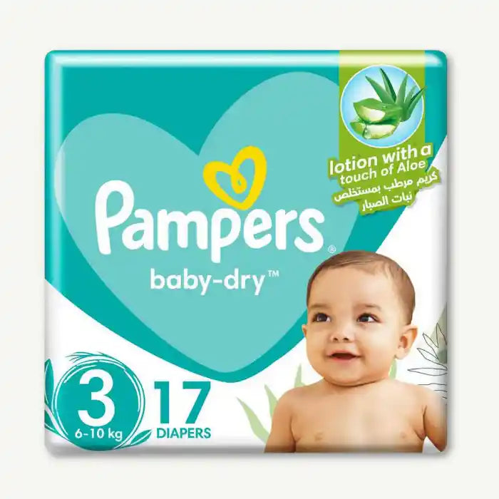 Pampers Baby-Dry Diapers, Size 3, 6-10 kg, 17 Diapers