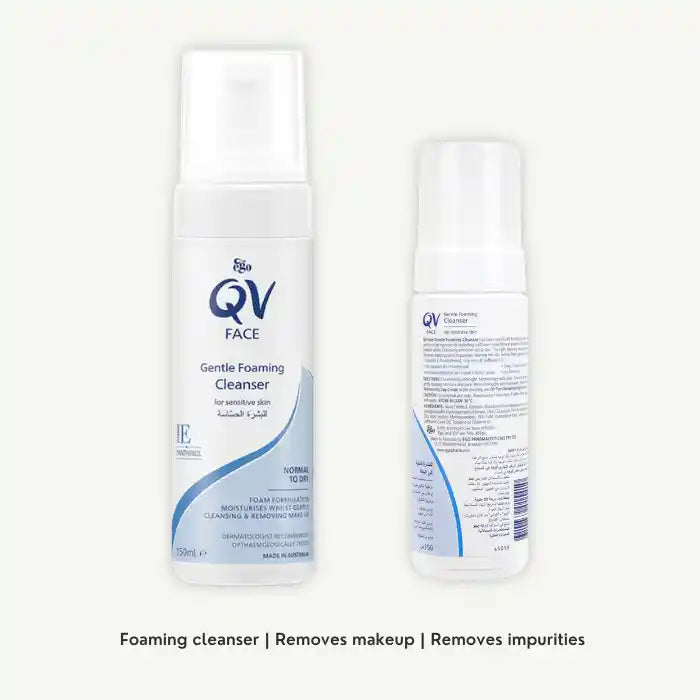 QV Gentle Foaming Face Cleanser with Safflower Oil and Vitamin E, 150ml