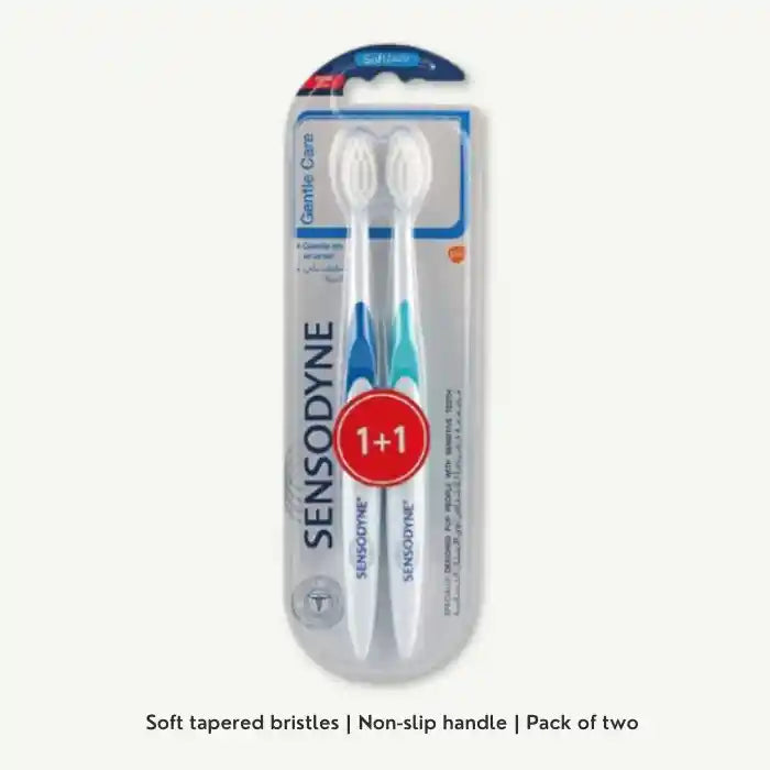 Sensodyne Gentle Care Soft Bristles Toothbrush, 1+1 Free