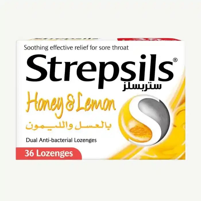 Strepsils Honey & Lemon Soothing Effective Relief Lozenges for Sore Throats, 36 Lozenges