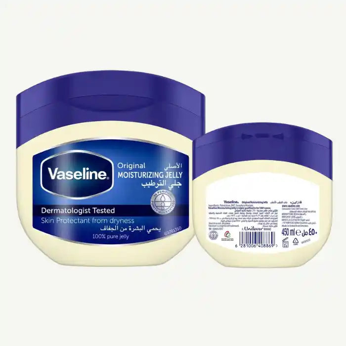 Vaseline Moisturizing Petroleum Jelly Original Skin Protectant From Dryness, 450ml