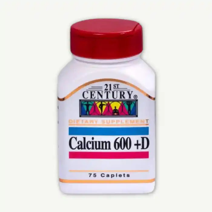 21st Century 600mg Calcium Supplement with Vitamin D, 75 caplets