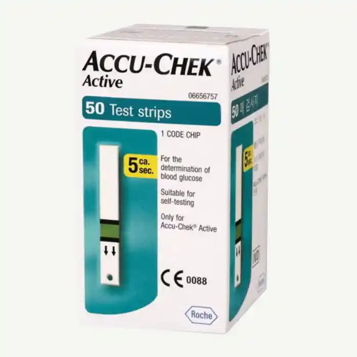 Accu-Chek Active Blood Glucose Test Strips, 50 Pieces
