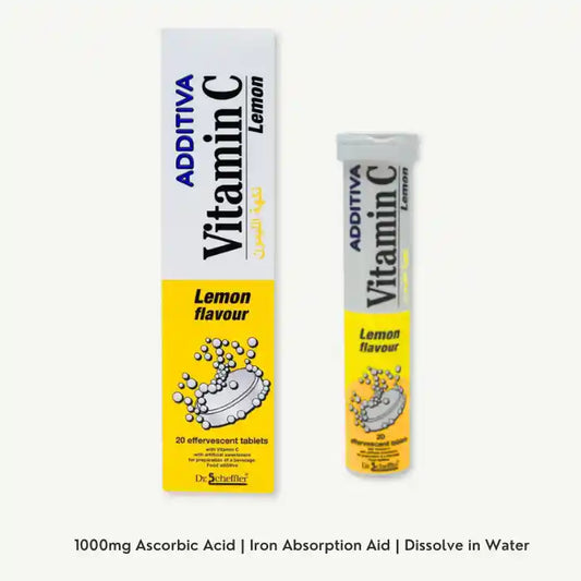 Additiva 1000mg Lemon Flavor Vitamin C Effervescent Tablets, 20 tablets