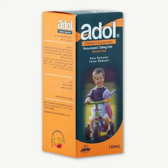 compare product Adol 250mg/5ml Paracetamol Pain & Fever Relief Suspension Syrup for Children, 100ml