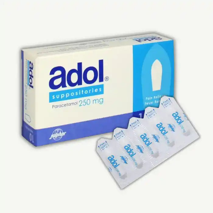 Adol 250mg Paracetamol Suppositories 10 Pieces