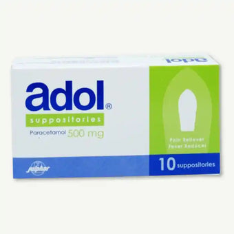 compare product Adol 500mg Paracetamol Suppositories, 10 suppositories