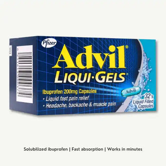 compare product Advil Liqui-Gels 200mg Ibuprofen Pain Relief Capsules, 32 capsules