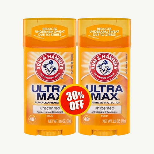 Arm & Hammer Ultra Max Unscented 48H Antiperspirant Deodorant Stick (30% Off), 2x73g