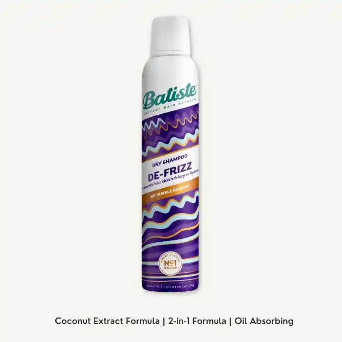 Batiste De-Frizz Smoothing and Anti-Frizz Dry Shampoo with Coconut Extract for Frizzy Hair, 200ml