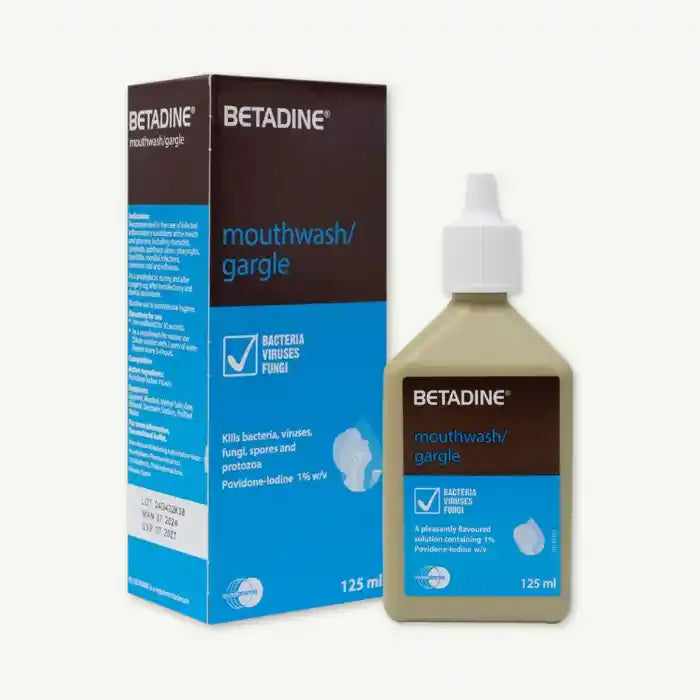 Betadine 1% Povidone Iodine Mouthwash, 125ml