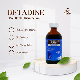 compare product Betadine 1% Povidone Iodine Mouthwash, 250ml