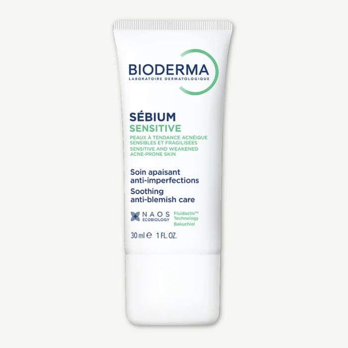 Bioderma Sebium Sensitive Soothing Anti-Blemish Cream for Weakened Acne-Prone Skin, 30ml
