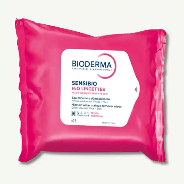 Bioderma Sensibio H2O Make Up Removing Wipes for Skin Cleansing Skin Soothing, 25 Wipes 17871