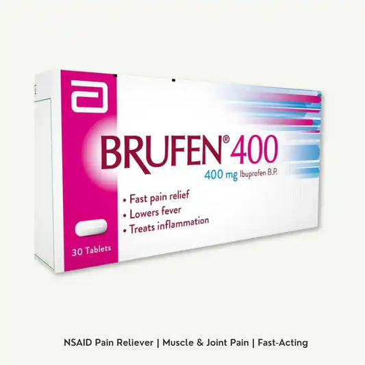 Brufen 400mg Ibuprofen BP for Pain Relief and Inflammation, 30 Tablets
