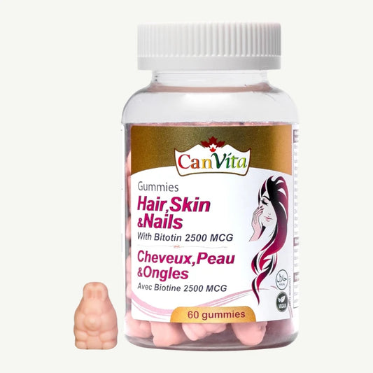 Canvita 2500mcg Biotin Supplement for Hair, Skin & Nails, 60 Pieces