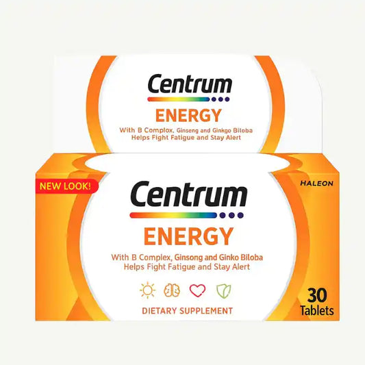 Centrum Energy Multivitamin Supplement with Ginseng & Ginkgo, 30 Tablets