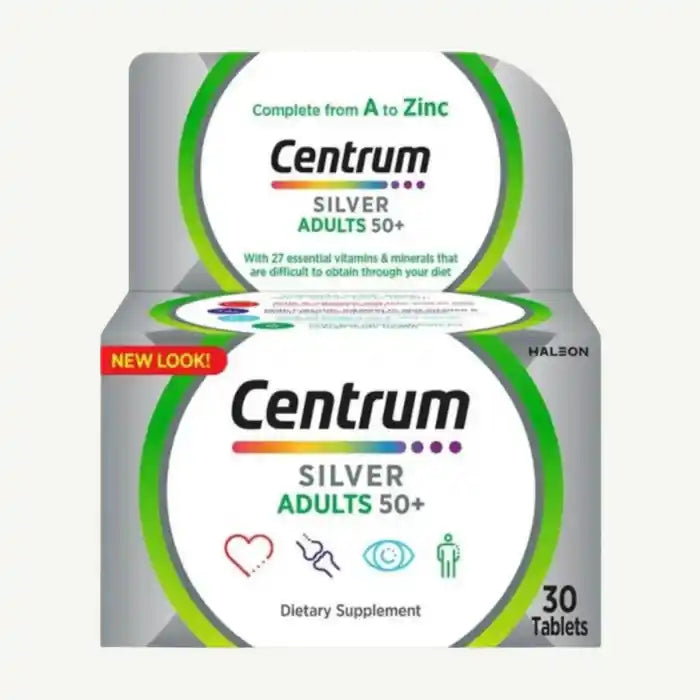 Centrum Silver Multivitamin & Multimineral Supplement with Lutein for Adults (50+ years), 30 Tablets