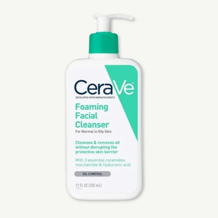 CeraVe Oil Control Foaming Facial Cleanser with Ceramides, Niacinamide & Hyaluronic Acid for Normal to Oily Skin, 355ml