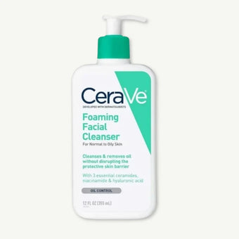 compare product CeraVe Oil Control Foaming Facial Cleanser with Ceramides, Niacinamide & Hyaluronic Acid for Normal to Oily Skin, 355ml