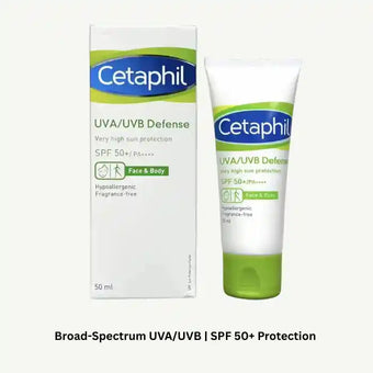 compare product Cetaphil Hypoallergenic UVA & UVB Defense Sunscreen for Face & Body SPF50+, 50ml