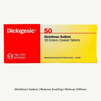 compare product Diclogesic 50mg Diclofenac Sodium, 20 Tablets