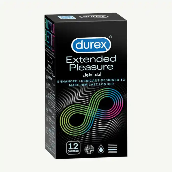 Durex Extended Pleasure Condoms, 12 Pieces