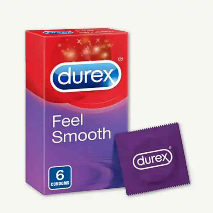 Durex Smooth Feel Lubricated Condoms, 6 Pieces