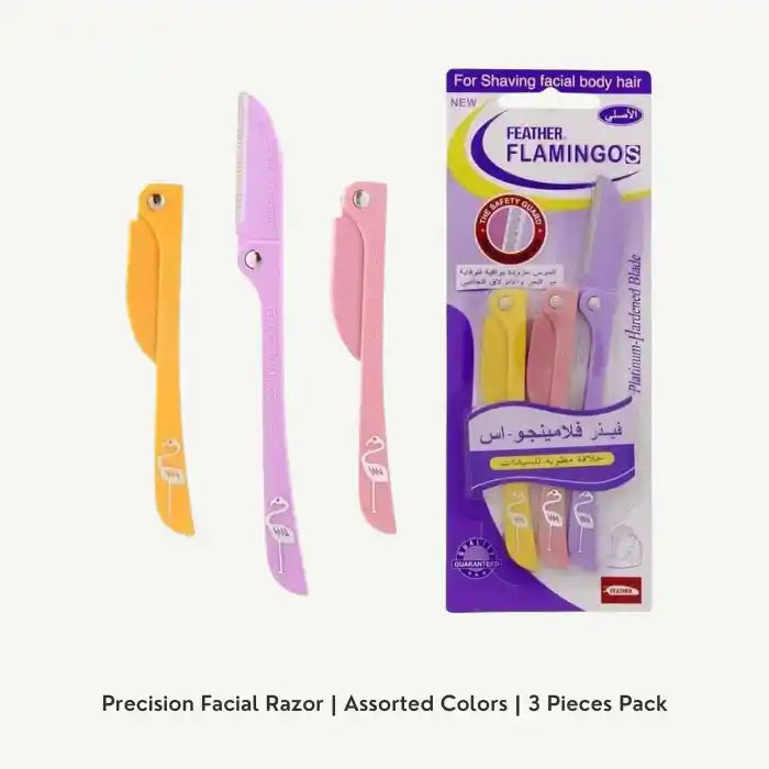 Feather Flamingo S Assorted Face Shavers, 3 Pieces