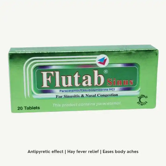 Flutab Paracetamol for Sinustis & Nasal Congestion, 20 Tablets