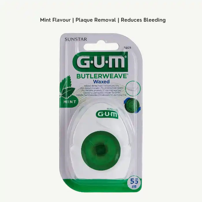GUM Butlerweave 55m Waxed Dental Floss Mint Flavor, 1 Piece