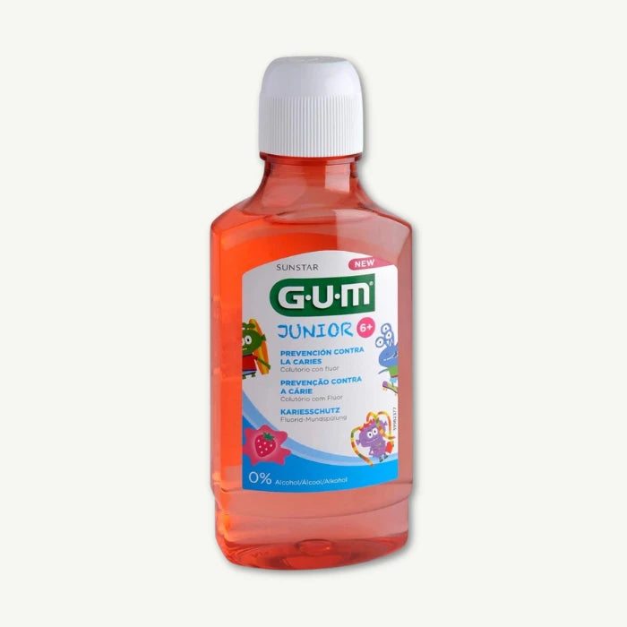 GUM Junior Fluoride Mouthwash Strawberry Flavor (6+ Years), 300ml