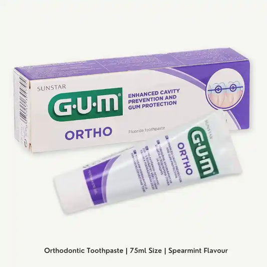 GUM Ortho Gel Toothpaste Spearmint Flavor with Fluoride (7+ Years), 75ml