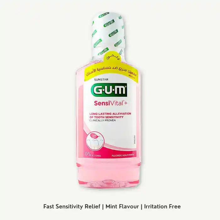 GUM Sensivital Mouth Rinse Mint Flavor for Sensitive Teeth, 300ml