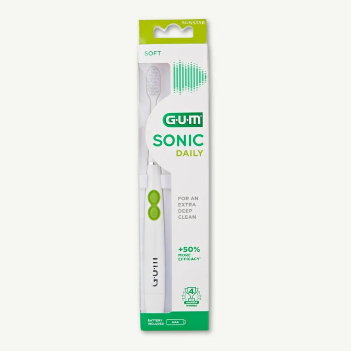 GUM Sonic Daily White Soft Electric Toothbrush, 1 Piece