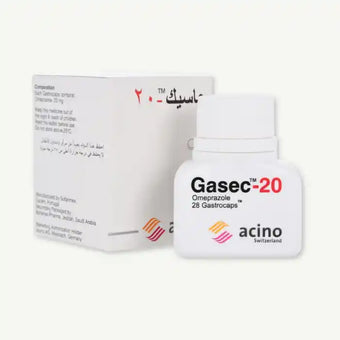 compare product Gasec 20mg Omeprazole Proton Pump Inhibitor, 28 Capsules