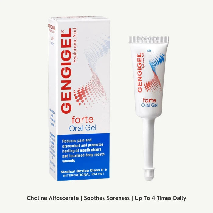 Gengigel Forte Oral Gel with Hyaluronic Acid for Mouth Ulcers & Wound Treatment, 8ml