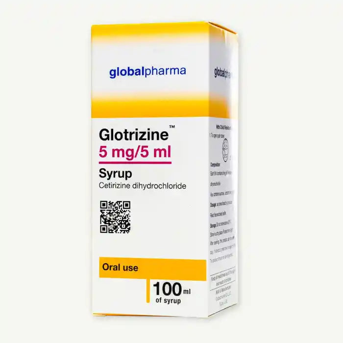 Glotrizine 5mg/5ml Cetirizine Dihydrochloride Syrup, 100ml