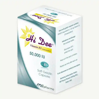 compare product Hi Dee 50,000 IU Vitamin D3 Supplement, 8 softgels