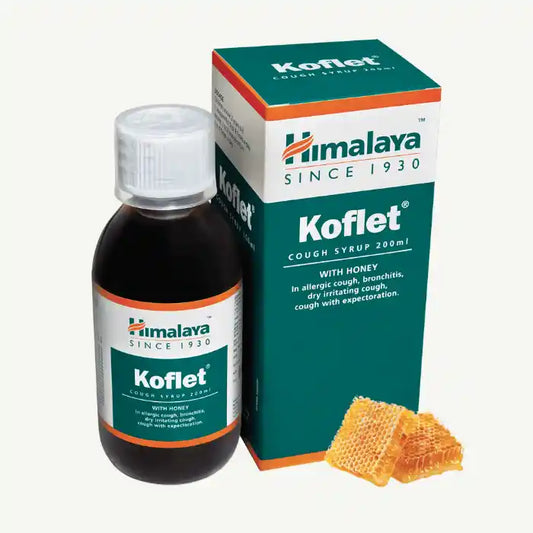 Himalaya Koflet Cough Syrup with Honey for Allergic Cough, Bronchitis, Dry Irritating Cough & Cough with Expectoration, 200ml