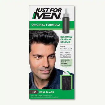 compare product Just For Men Shampoo-In Hair Colour - Real Black, H-55
