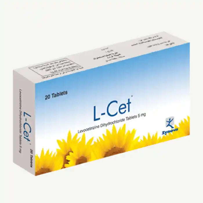 L-Cet 5mg Levocetirizine Dihydrochloride, 20 Tablets