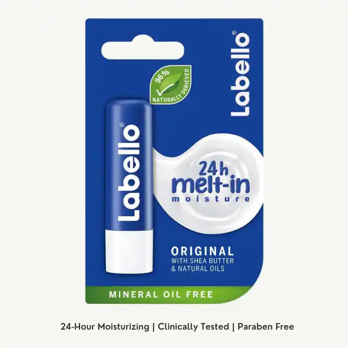 Labello 24H Moisturizing Original Lip Balm with Shea Butter, Natural Oils and Vitamins, 1 Piece