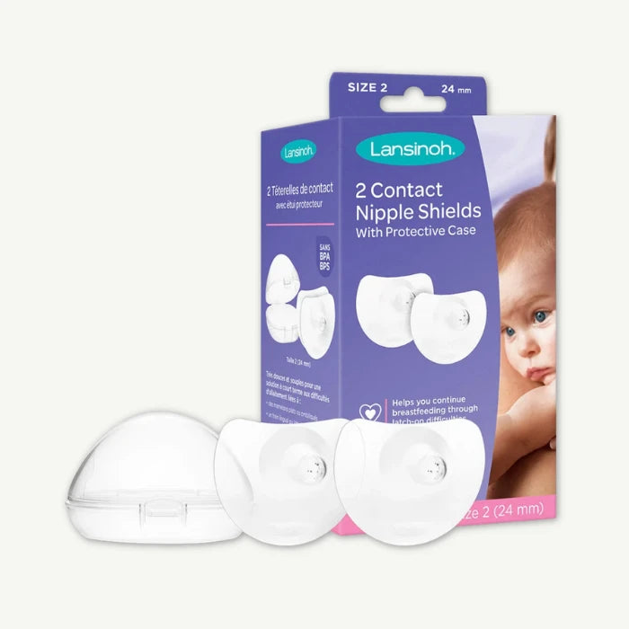 Lansinoh Transparent Contact Nipple Shields Size 2 (24mm), 2 Pieces