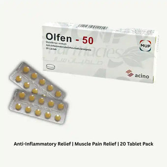 compare product Olfen 50mg Diclofenac Sodium Anti-Inflammatory & Antirheumatic, 20 Tablets