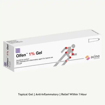 compare product Olfen Gel Diclofenac Sodium Non-Steroidal Anti-Inflammatory Agent, 50g