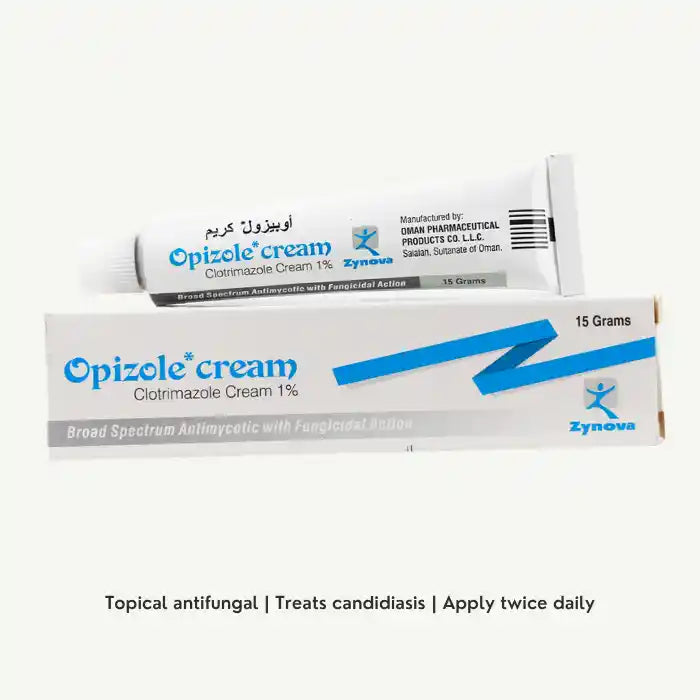 Opizole 1% Clotrimazole Broad Spectrum Antimycotic & Fungicidal Cream, 15g